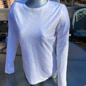 Long Sleeve Stretch Rhinestone Top